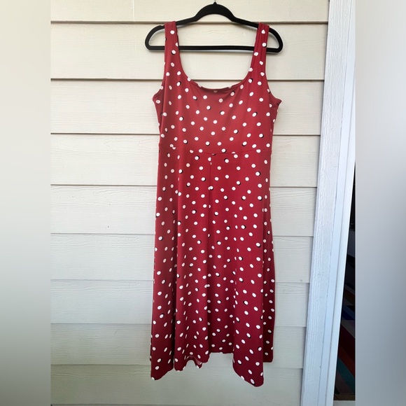 Size 0X Graphic polka dot print midi fit & flare dress by Addition-Elle - Picture 2 of 8